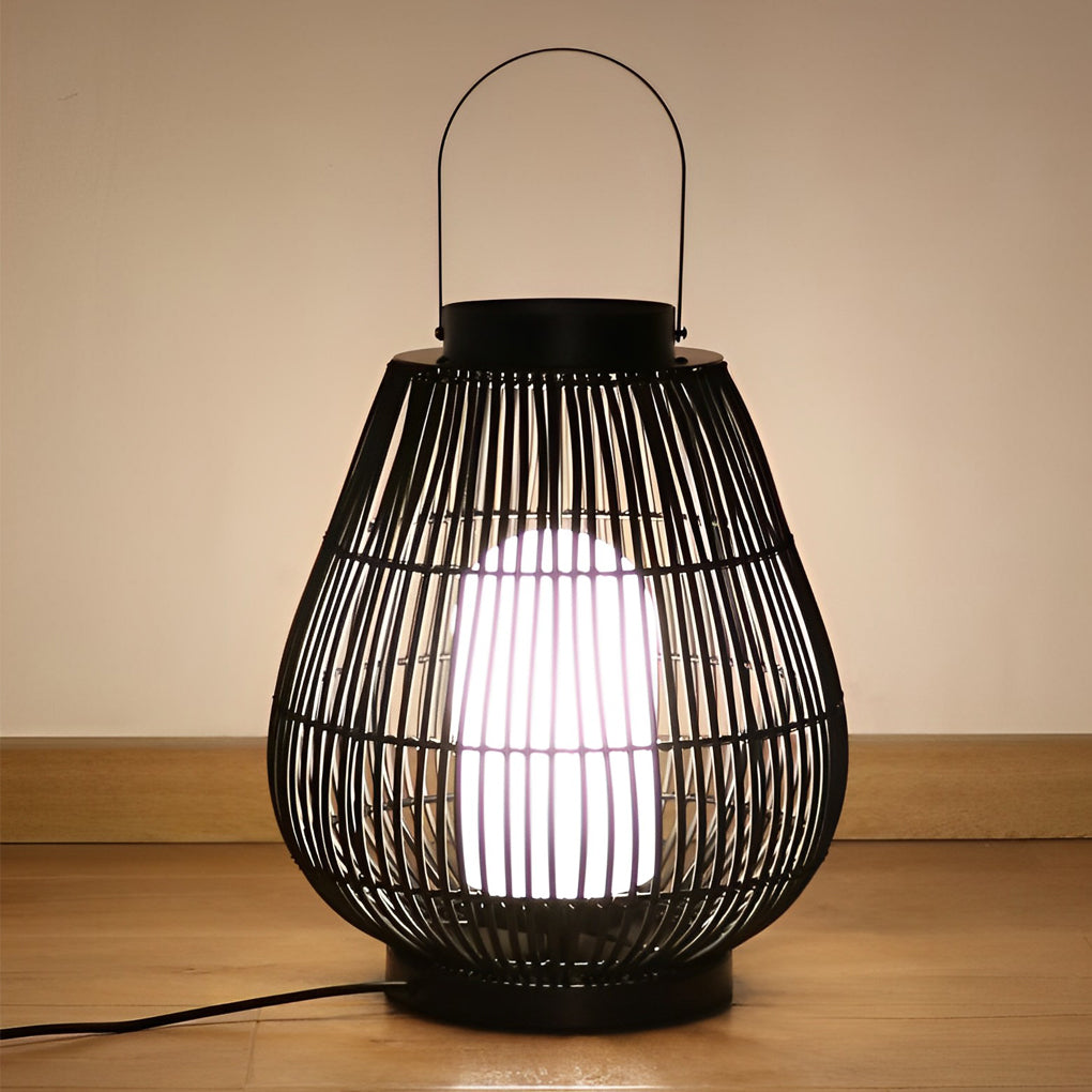 Portable Black Woven Iron E27 Outdoor Lantern with Handle