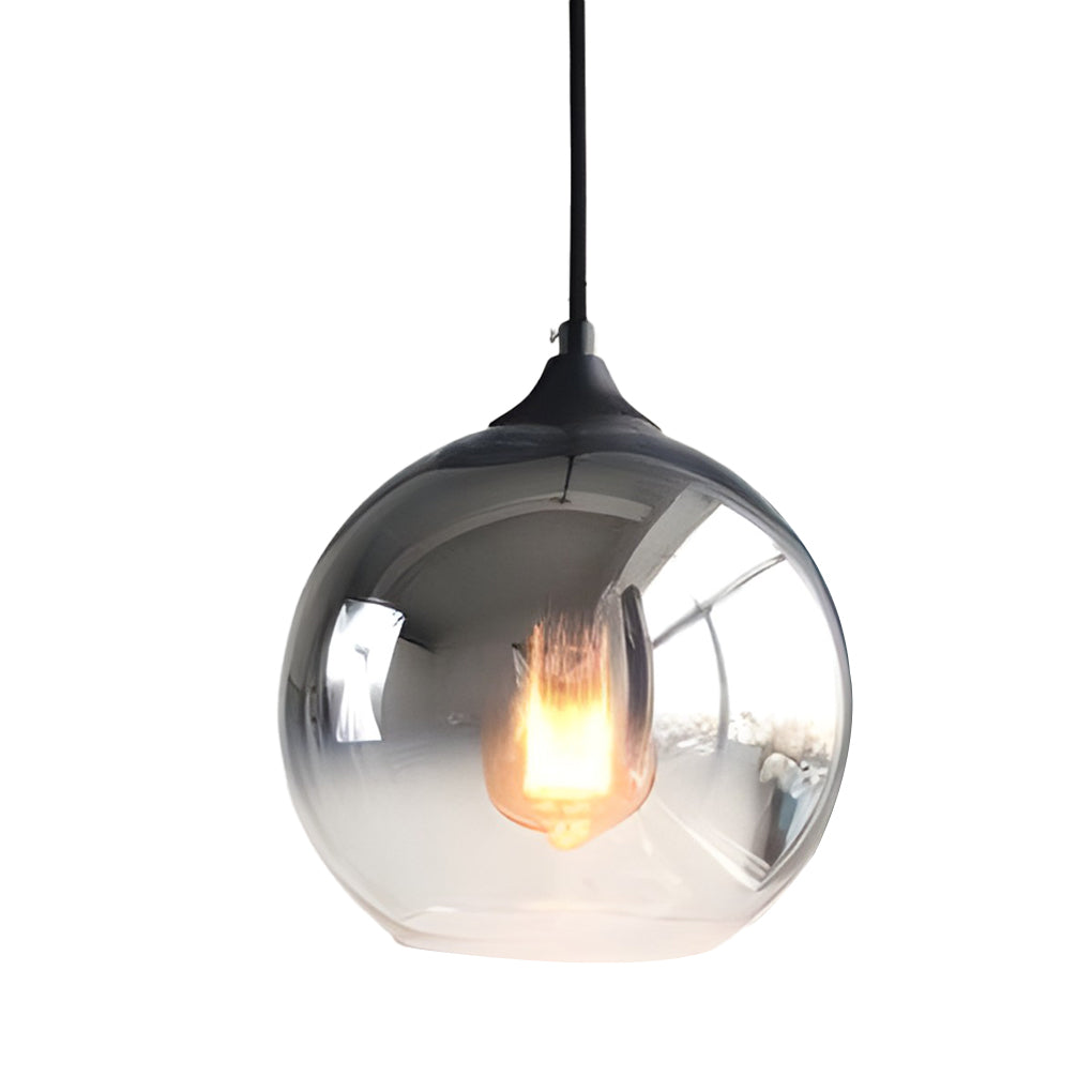 Modern Globe Glass Pendant Light Industrial Single Ceiling Fixture