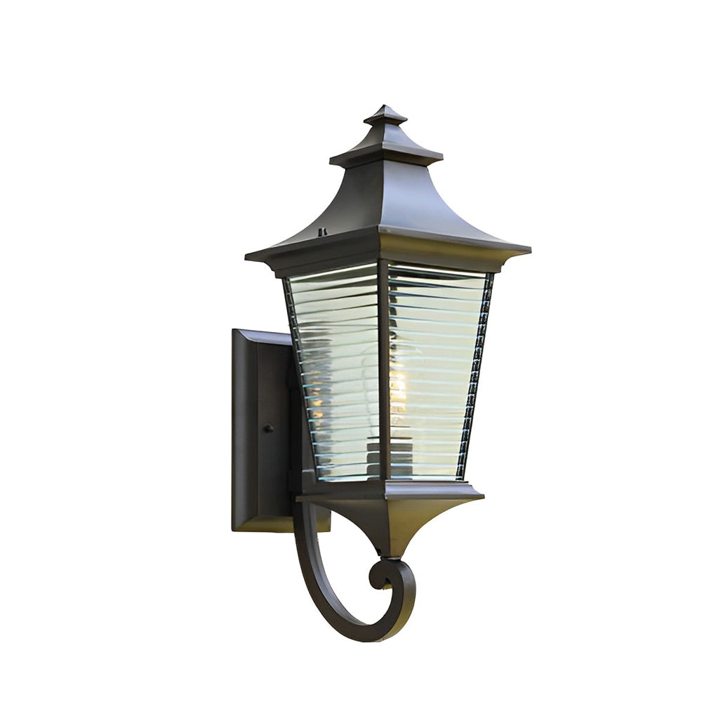 Modern Striped Glass Outdoor Wall Light - Waterproof Aluminum