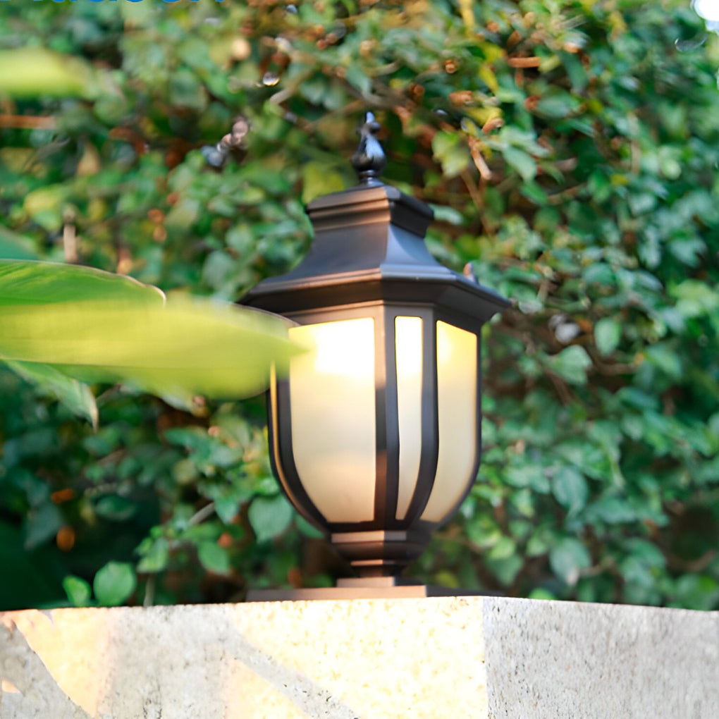 Modern Aluminum Outdoor Post Light with Glass Shade – Waterproof