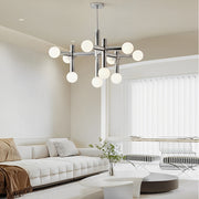 10-Light Sputnik Chandelier Chrome Glass Ball Modern Ceiling Light