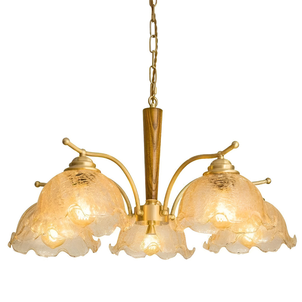 Cracked Glass Chandelier 3-Light Vintage Pendant Ceiling Lamp