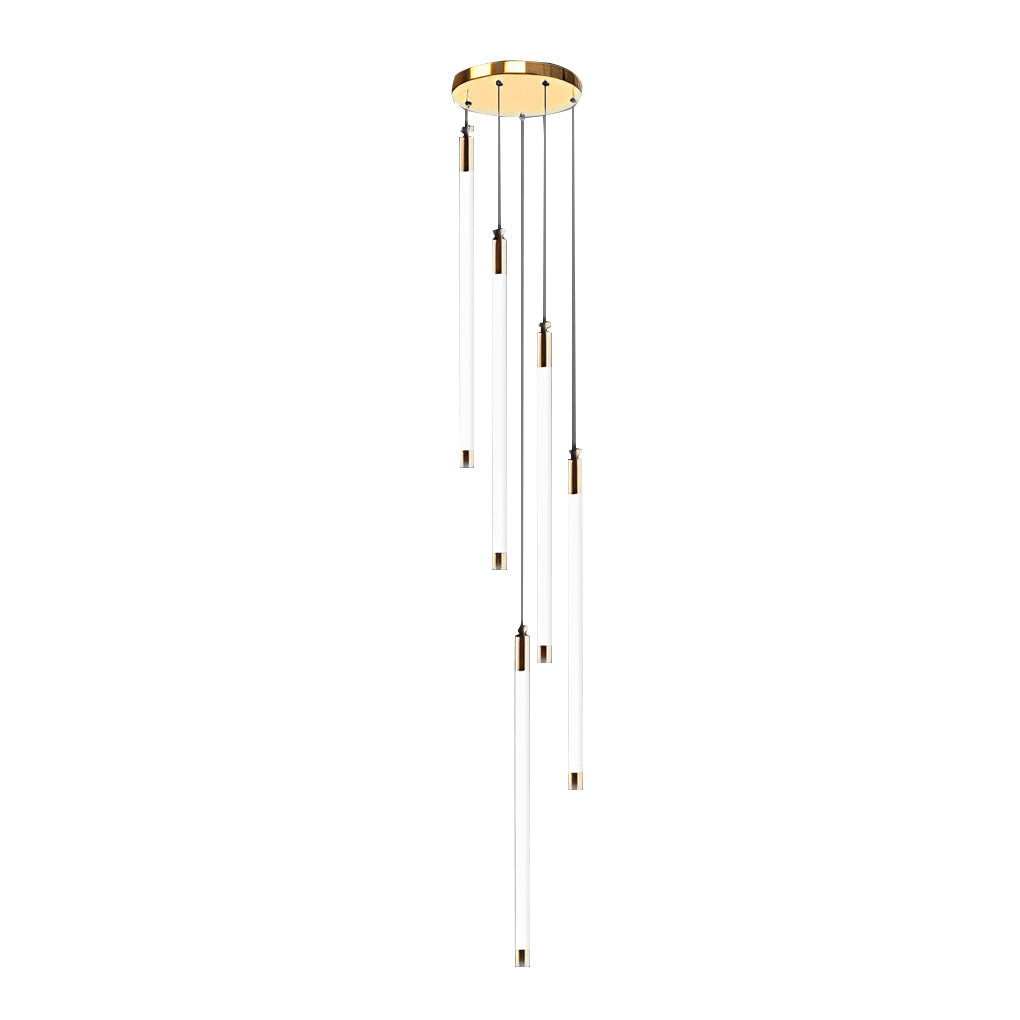 Spiral LED Staircase Chandelier Modern Long Tube Acrylic Light