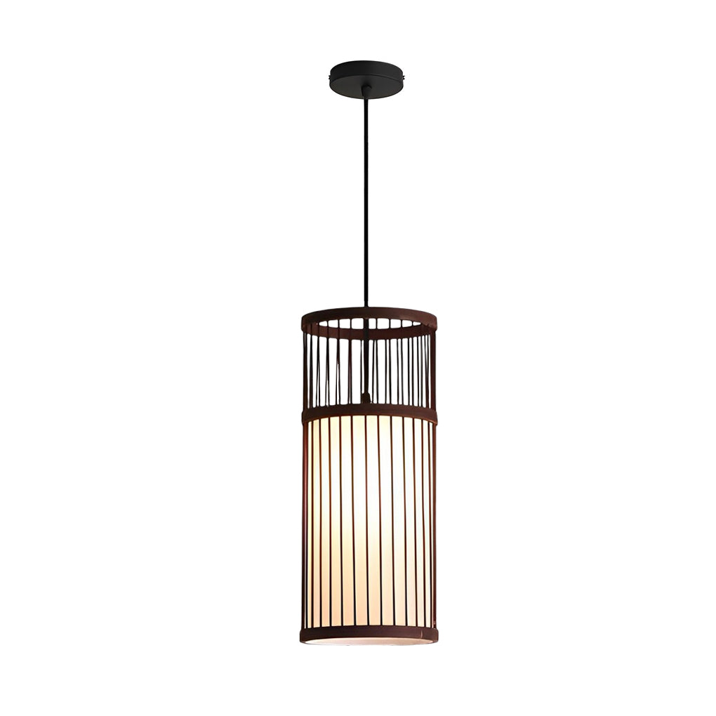 Hand-Woven Bamboo Pendant Light – Modern Farmhouse LED Ceiling Lamp