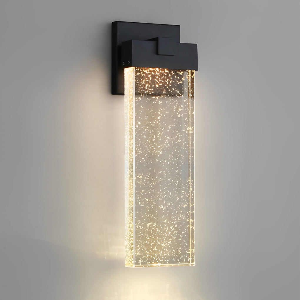 Rectangular Bubble Crystal Modern Outdoor Wall Lamp - Waterproof LED