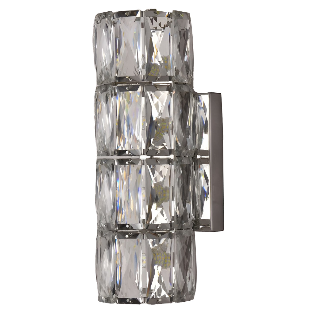 Crystal Cylindrical LED Wall Sconce with 3-Step Dimming