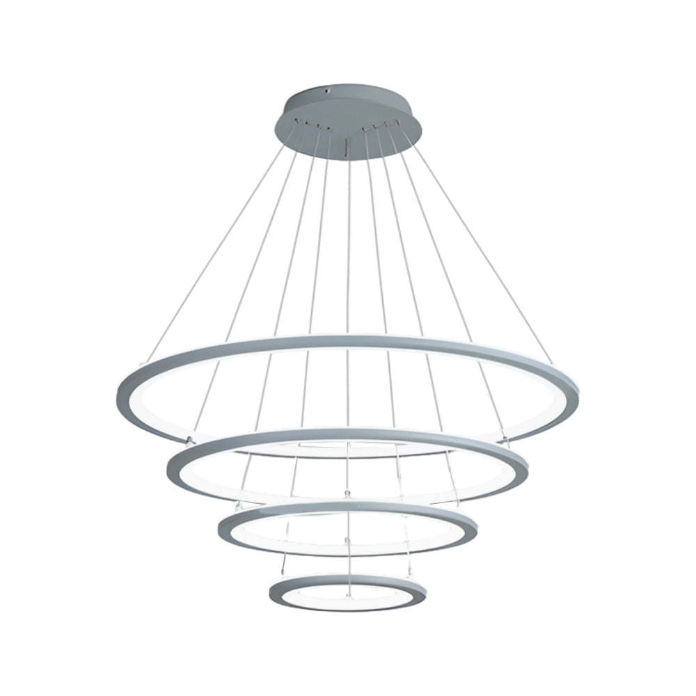 Modern 4-Ring LED Chandelier with Remote Control