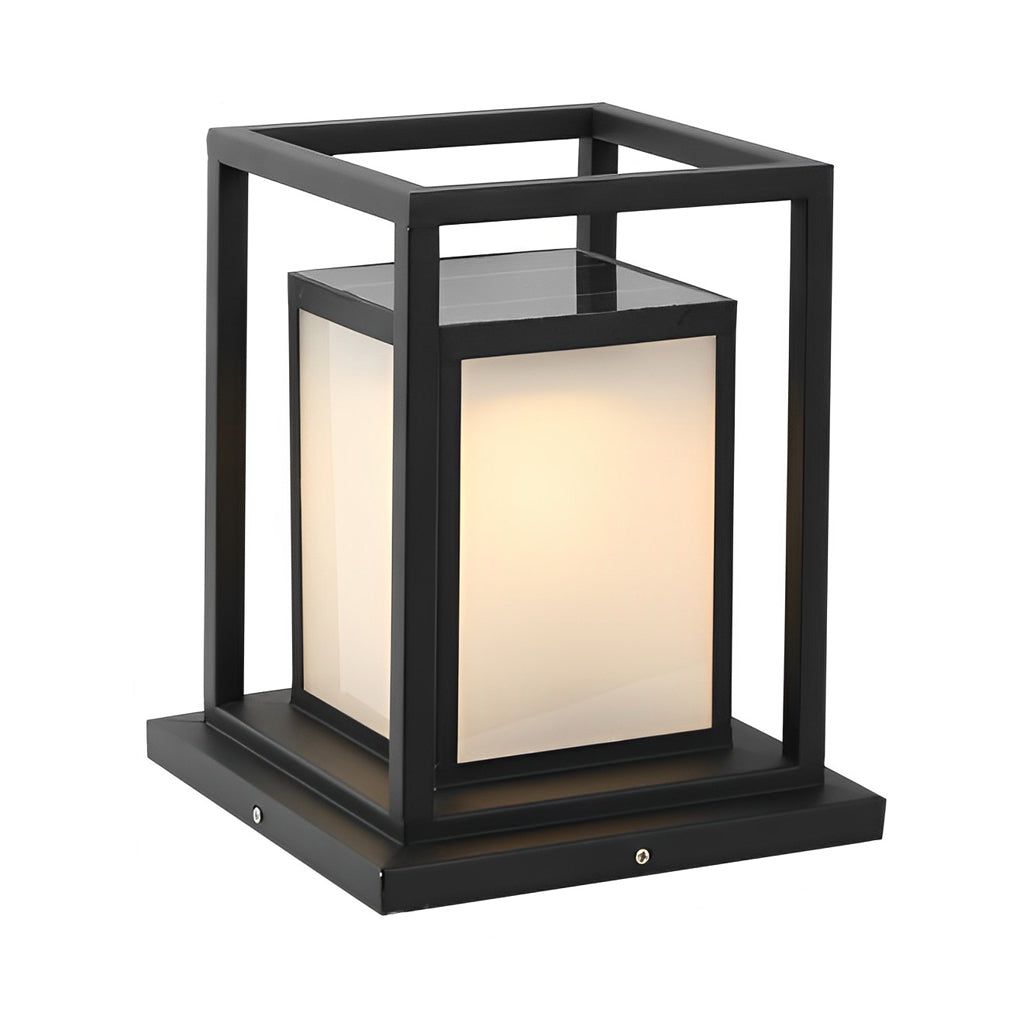 Modern Solar Fence Post Light - Stainless Steel Outdoor Pillar Lamp