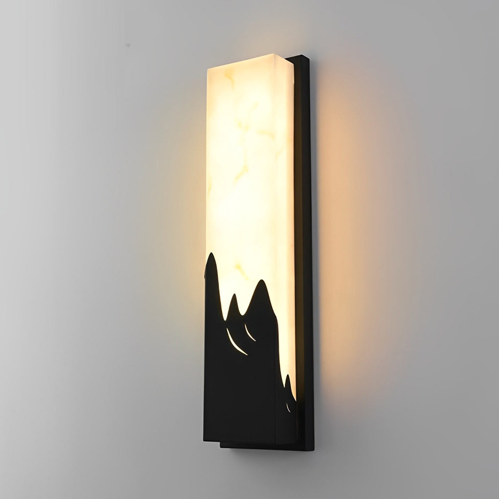 Modern Rectangular Outdoor Wall Sconce with Warm LED Lighting