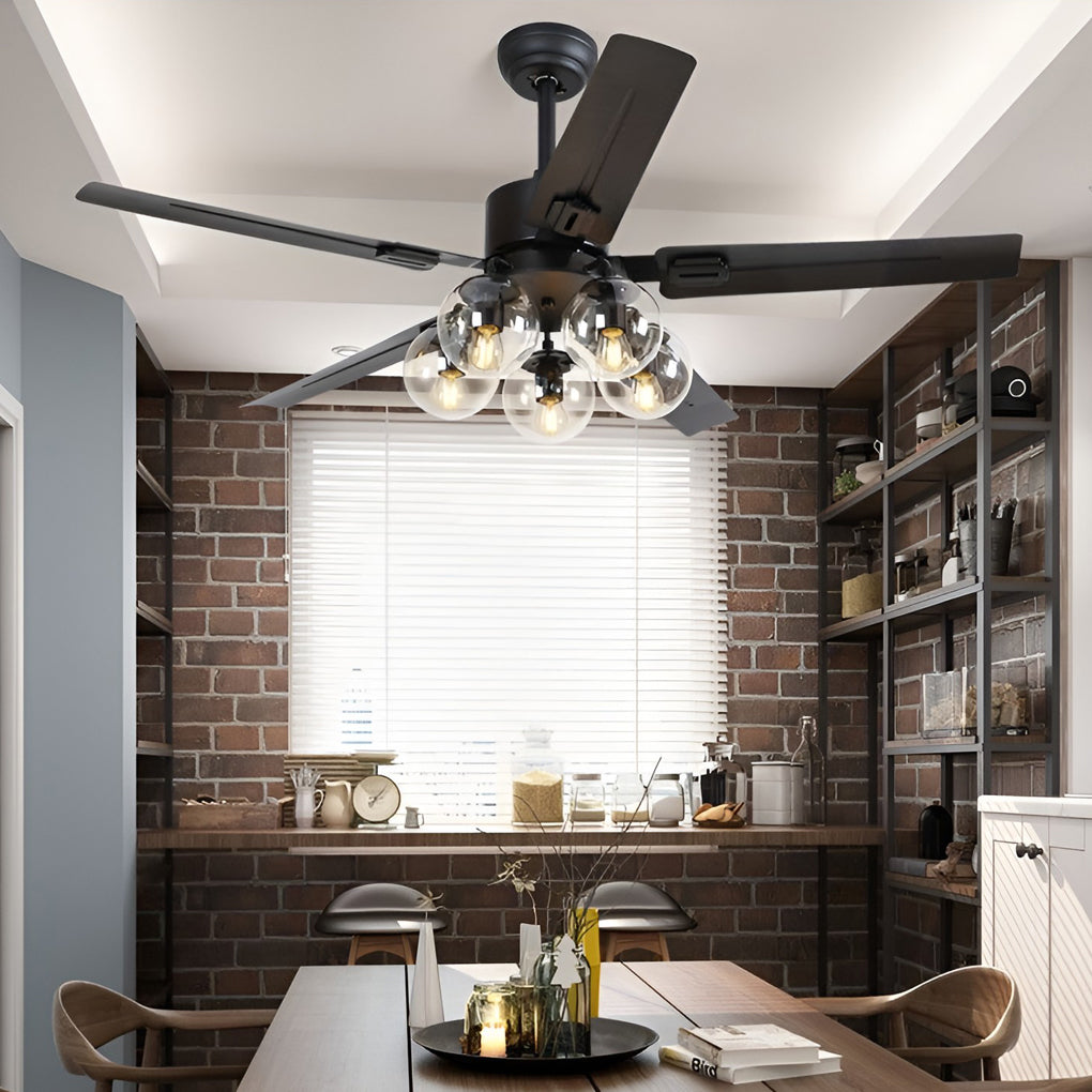 42 Inch Silent Ceiling Fan Light with Remote Control - 5 Lights