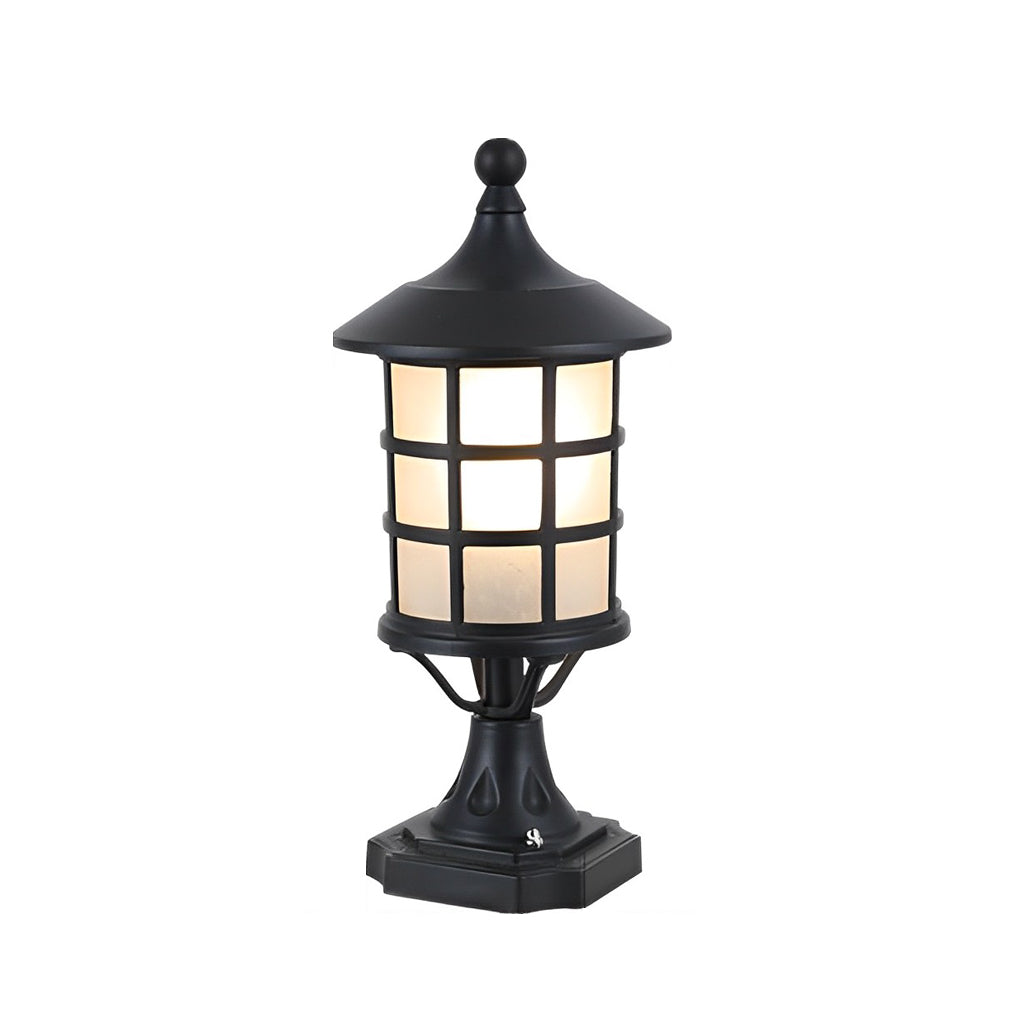 Modern Black Solar Fence Post Light with Remote Control