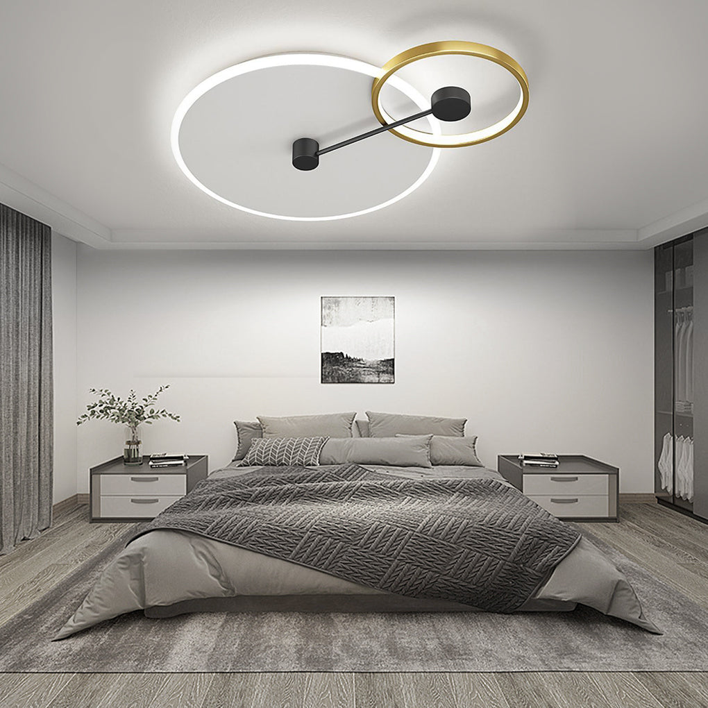 Geometric Circles Dimmable LED Flush Mount Ceiling Light
