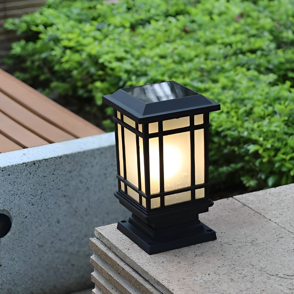 Modern Solar Fence Post Light - 3-Step Dimming - Die-Cast Aluminum