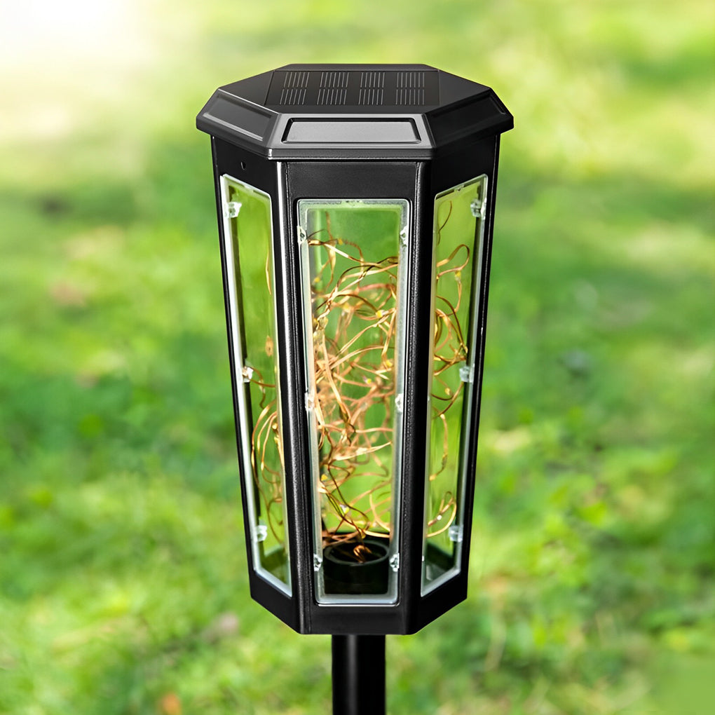 Hexagonal Solar Lawn Lights with Motion Sensor - Set of 2