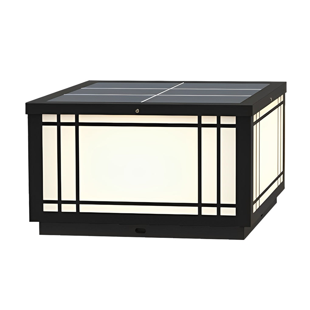 Modern Solar Fence Post Light with Remote Control & 3-Step Dimming