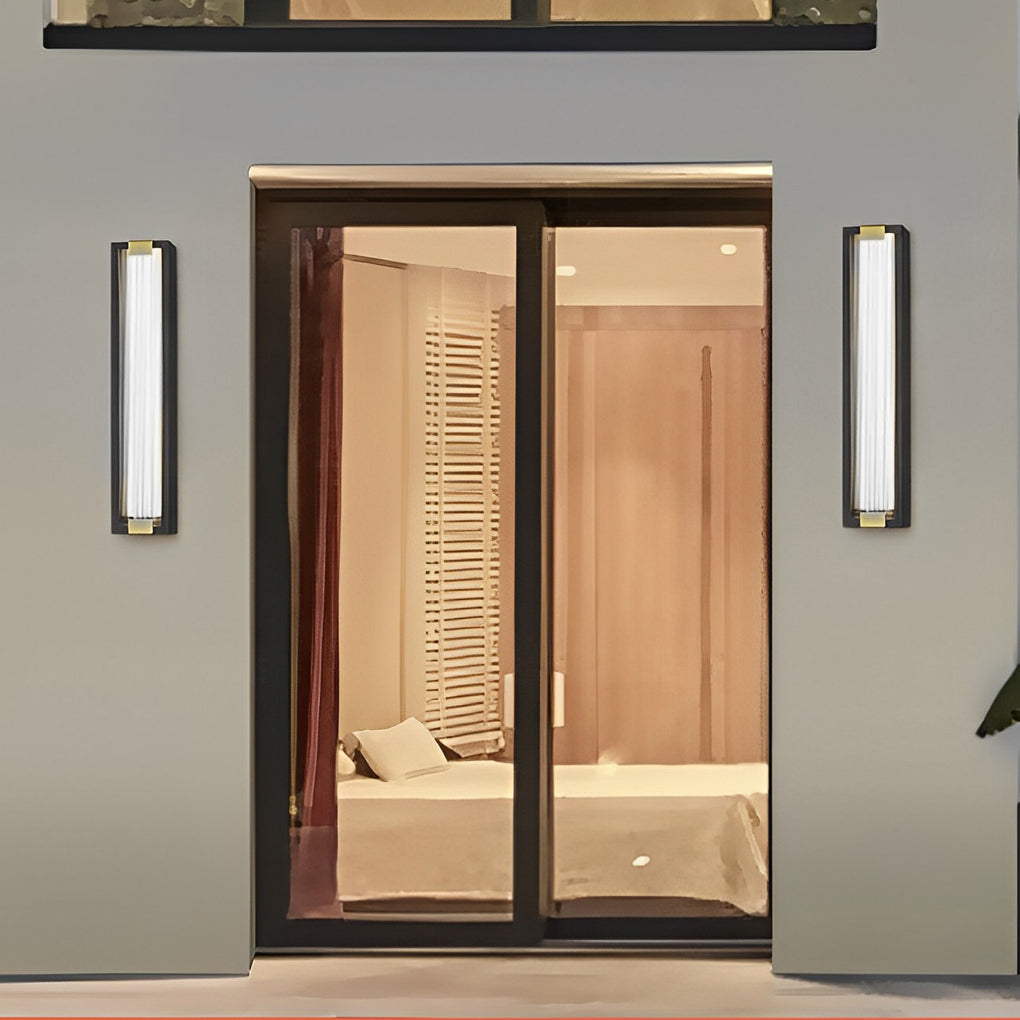 Modern Black LED Outdoor Wall Light Waterproof Stainless Steel