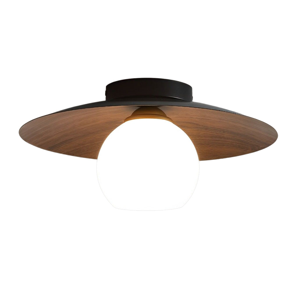 Modern Bowl LED Ceiling Light | Glass & Iron Flush Mount