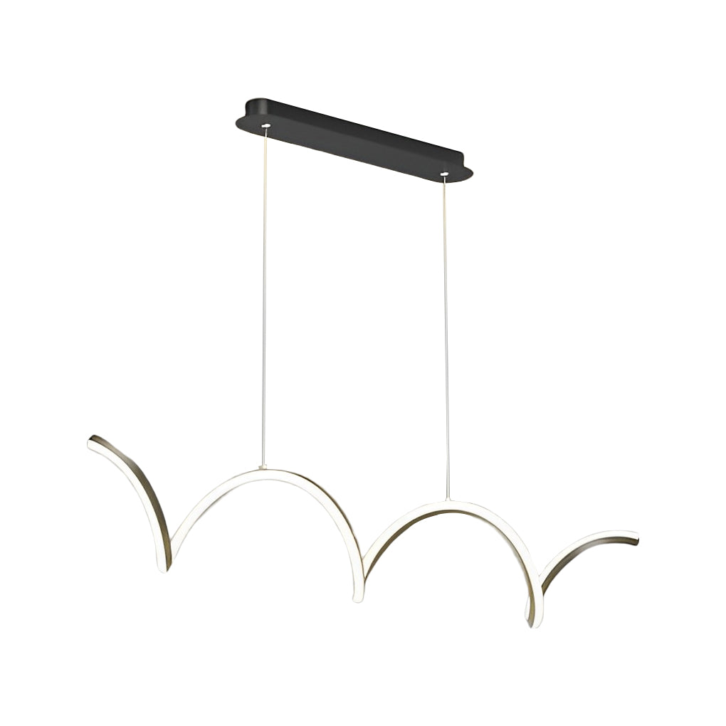 Modern Wave LED Pendant Light with Dimming Control