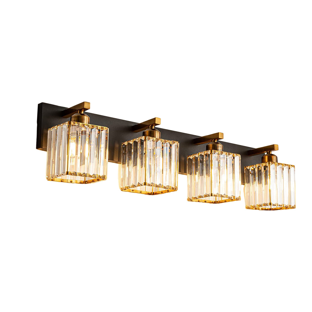 Crystal Square Wall Sconce - Modern Electroplated Metal Fixture