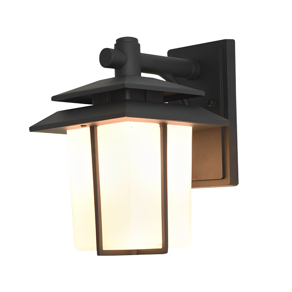 Waterproof Die-Cast Aluminum Outdoor Wall Sconce with Glass Shade