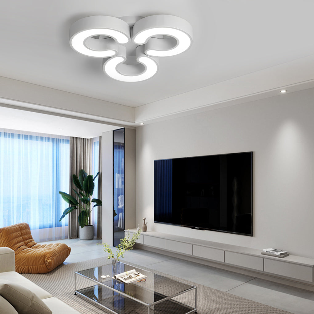 Flower Shaped Dimmable LED Flush Mount Ceiling Light - Modern