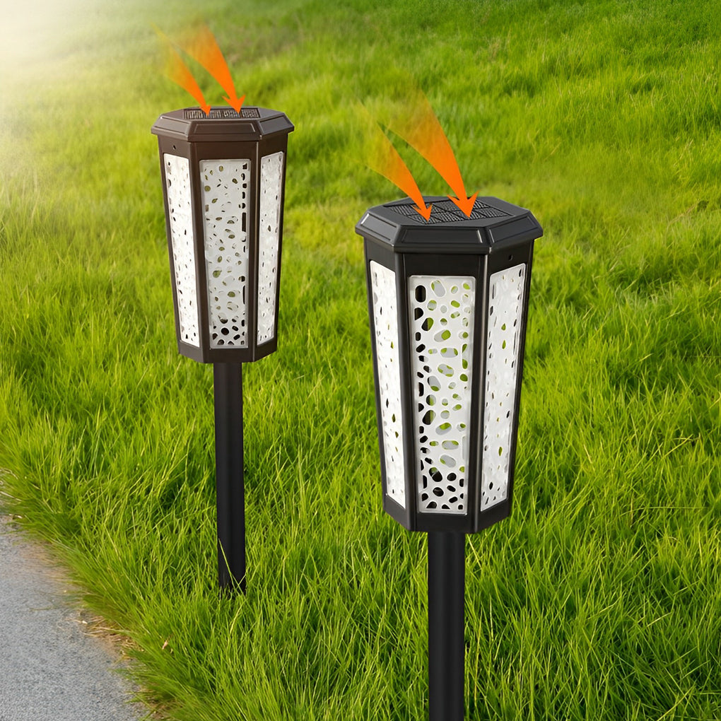 RGB Hexagon Solar Stake Light Waterproof Landscape Lighting