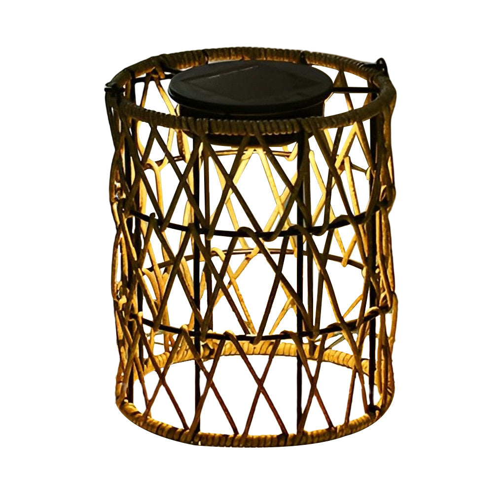 Rattan Solar Lantern Waterproof LED Garden Lawn Light