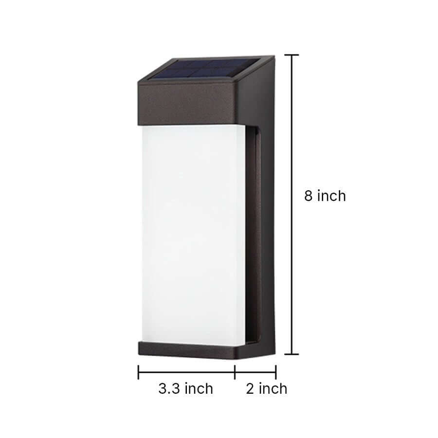 Modern Solar LED Outdoor Wall Light Set of 2 - Aluminum & Glass