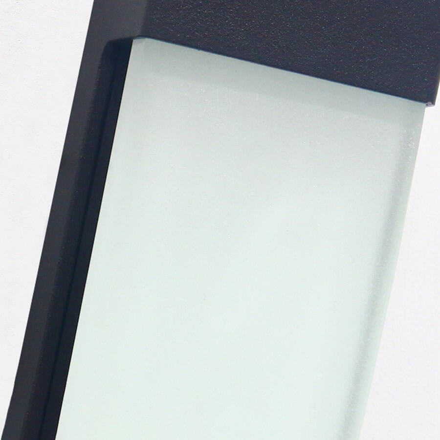 Modern Solar LED Outdoor Wall Light Set of 2 - Aluminum & Glass