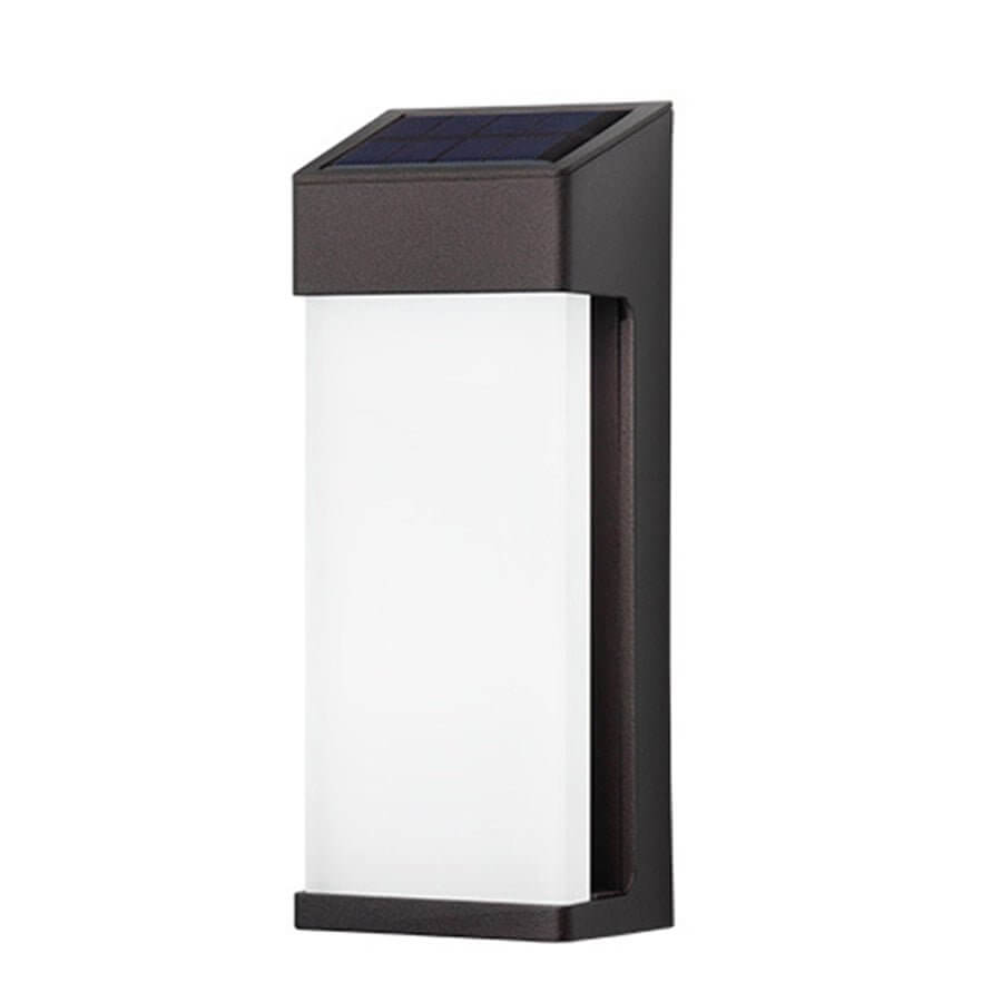 Modern Solar LED Outdoor Wall Light Set of 2 - Aluminum & Glass