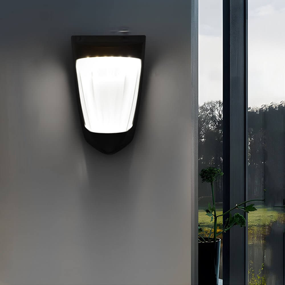 Solar LED Fence Lights 2-Pack Waterproof Outdoor Wall Light