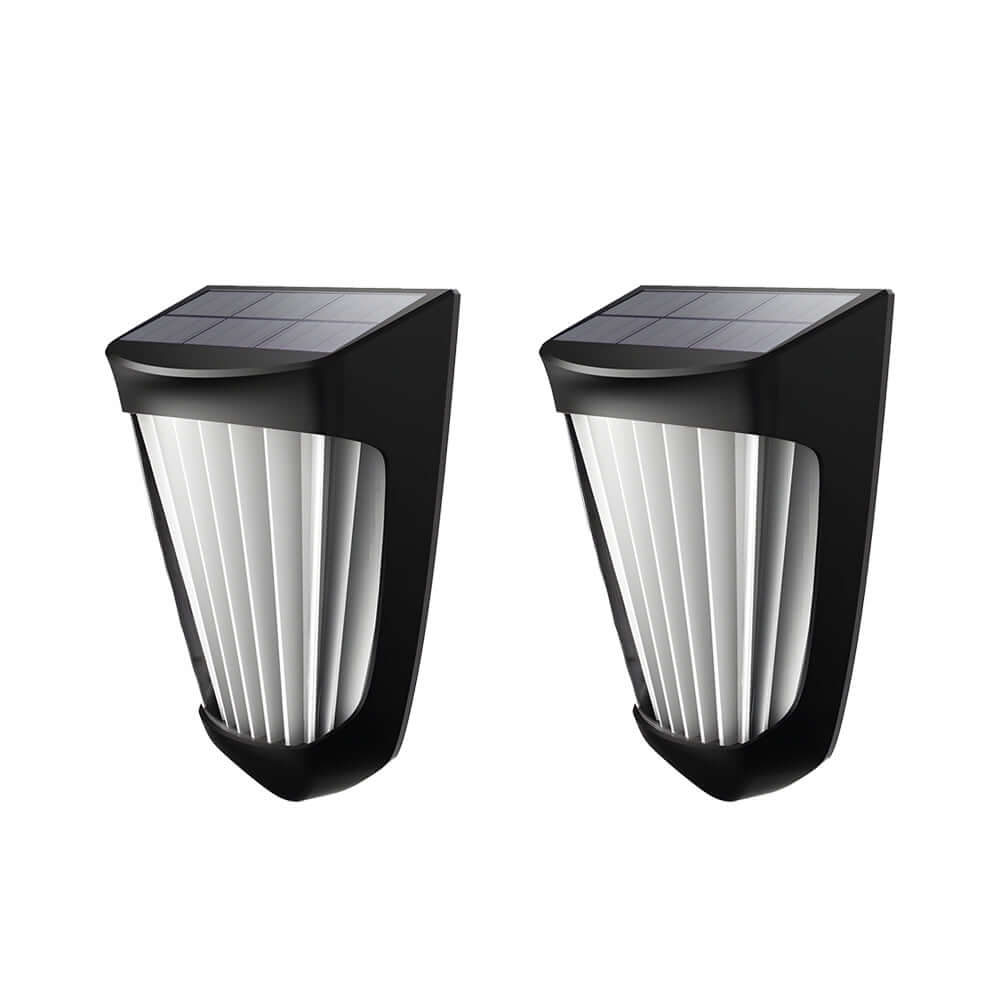 Solar LED Fence Lights 2-Pack Waterproof Outdoor Wall Light
