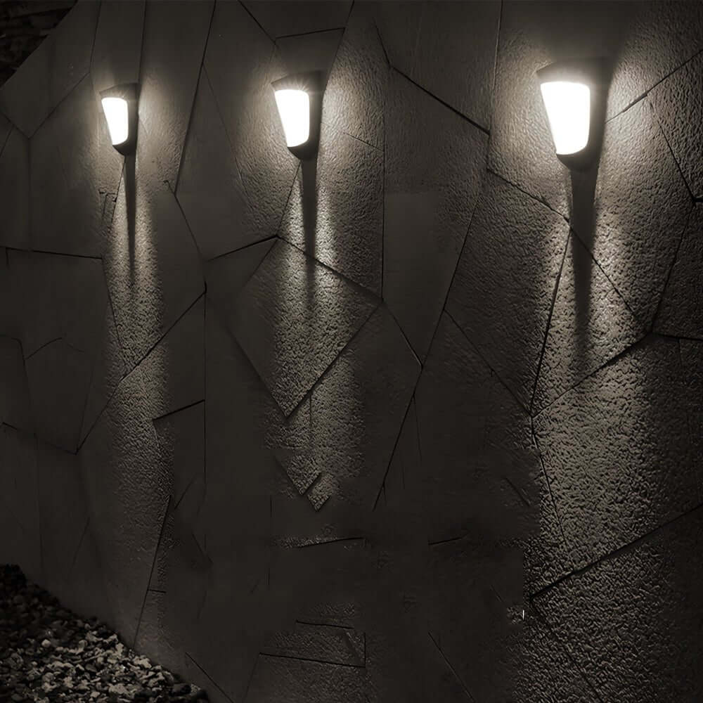 Solar LED Fence Lights 2-Pack Waterproof Outdoor Wall Light