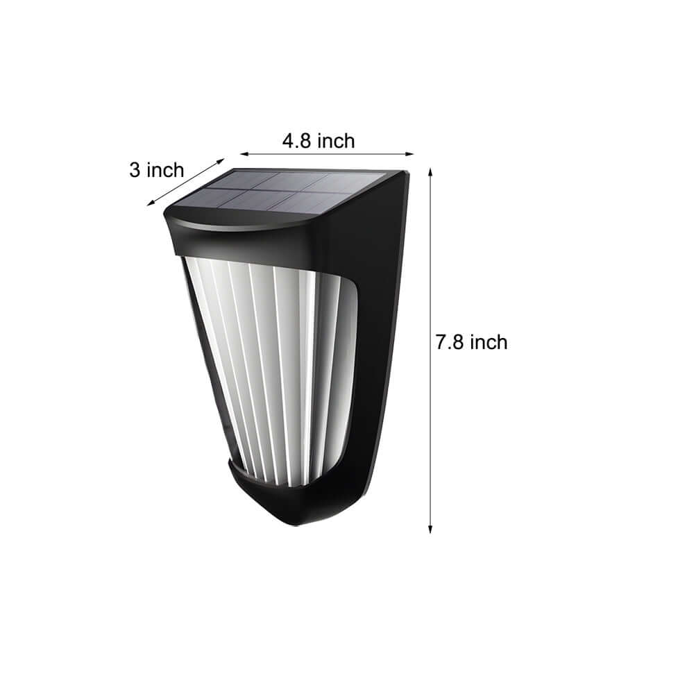 Solar LED Fence Lights 2-Pack Waterproof Outdoor Wall Light