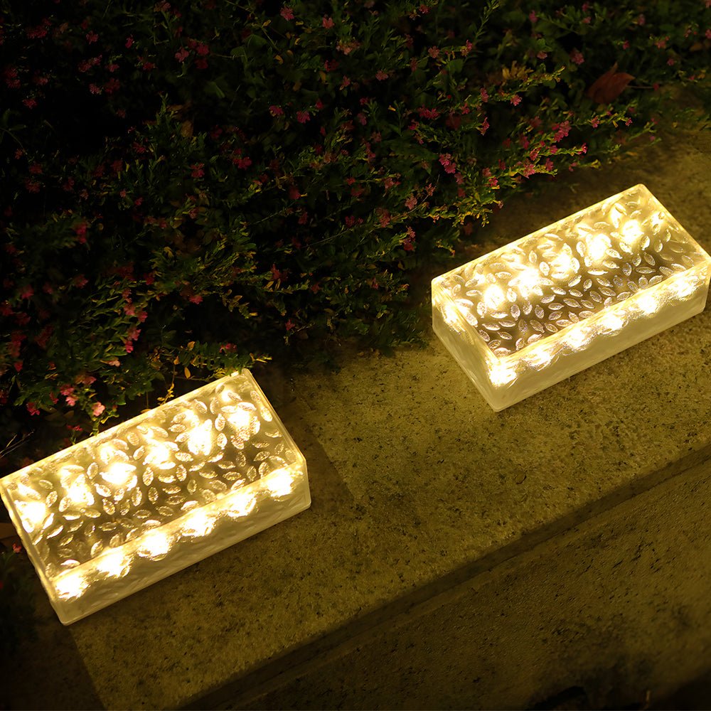 Solar LED Brick Lights - 2 Pack Outdoor Step & Deck Lights