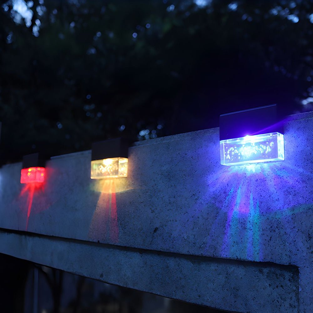 Solar Sunset Fence Lights - RGB LED Outdoor Acrylic Bubble Deck