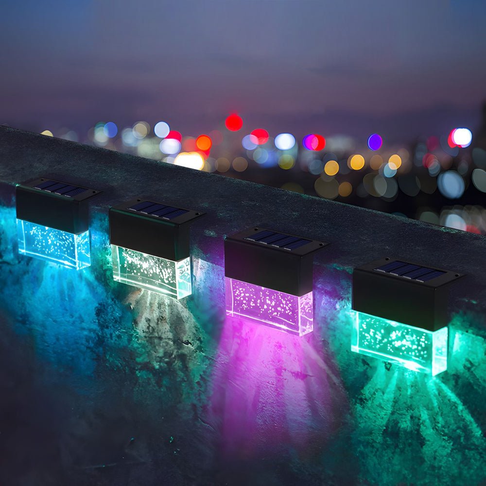Solar Sunset Fence Lights - RGB LED Outdoor Acrylic Bubble Deck