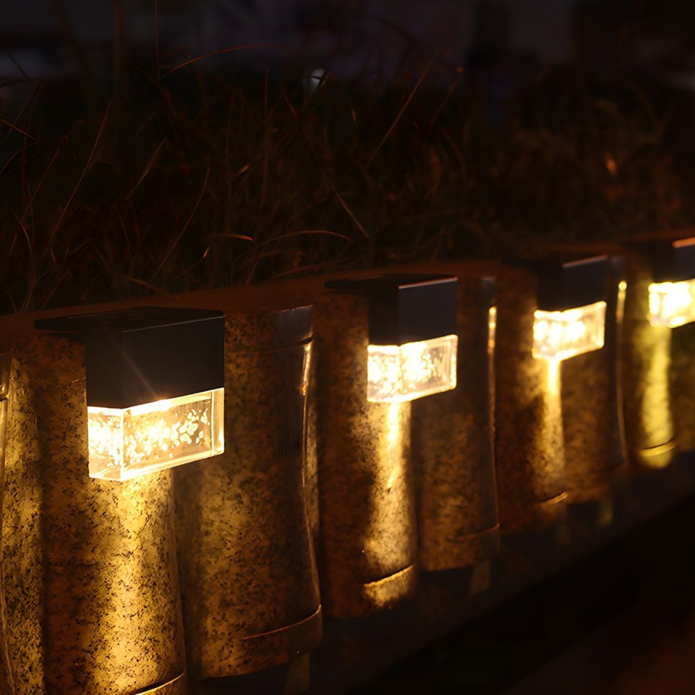 Solar Sunset Fence Lights - RGB LED Outdoor Acrylic Bubble Deck