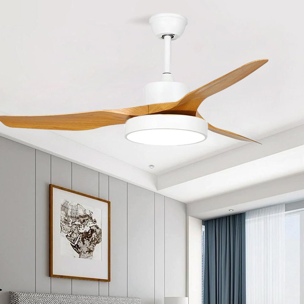 3-Blade Ceiling Fan with Dimmable LED Light - Nordic Modern Style