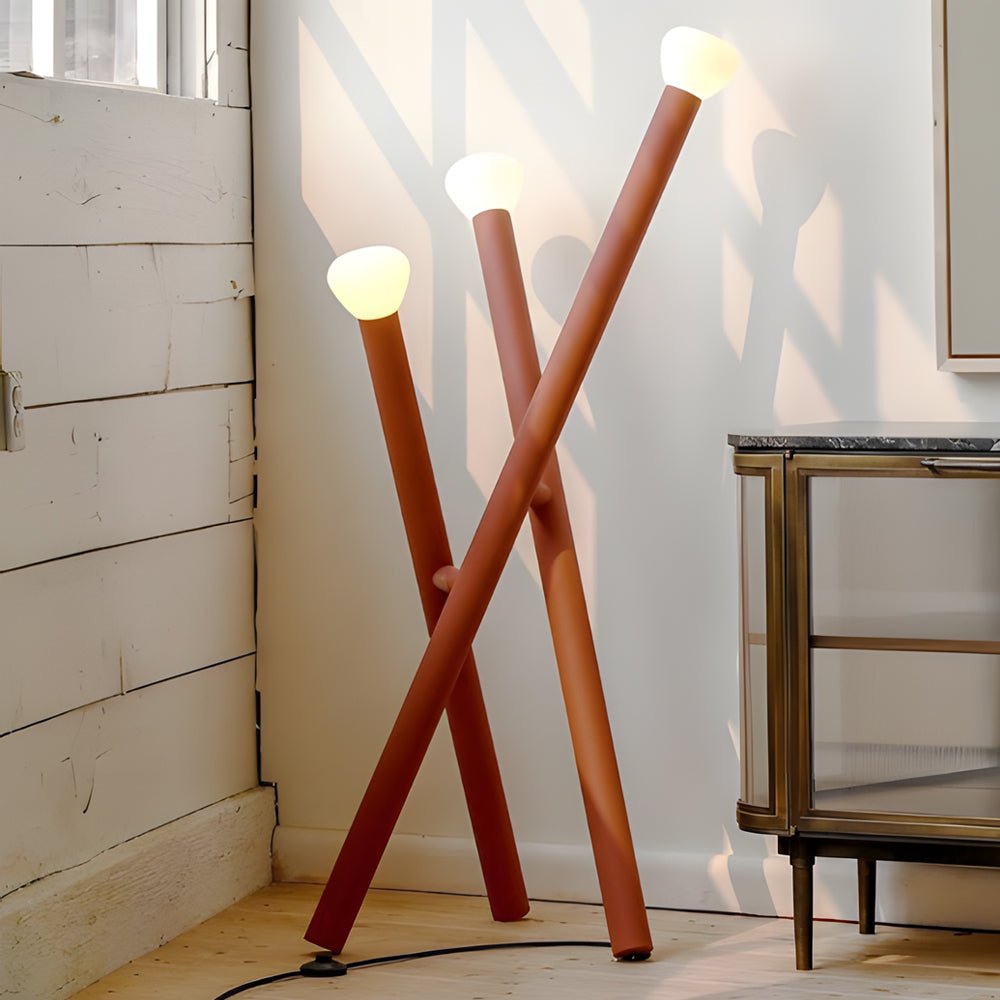 3-Light Minimalist Stick Floor Lamp - Modern Tripod Design