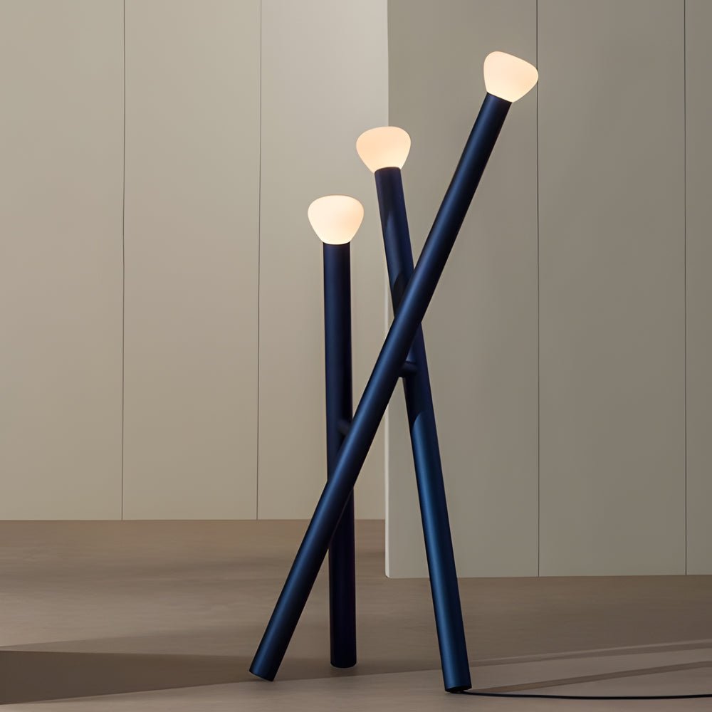 3-Light Minimalist Stick Floor Lamp - Modern Tripod Design