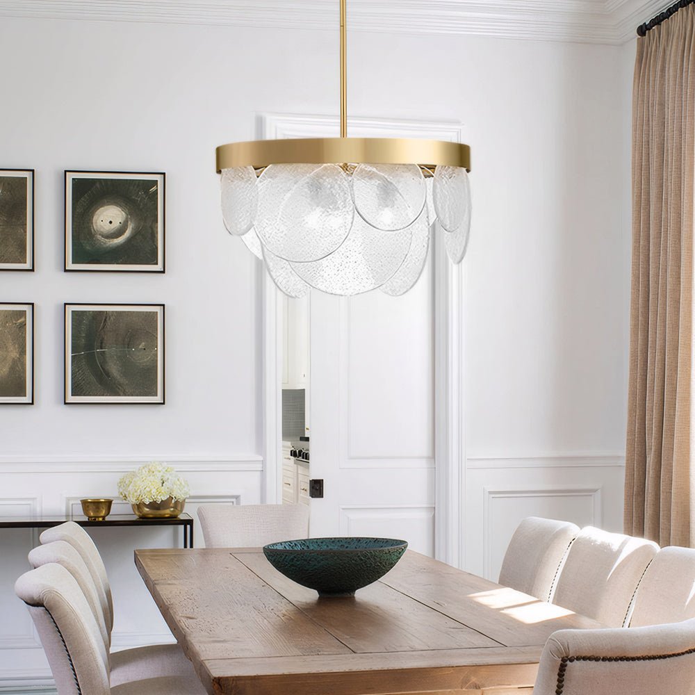 3-Light Modern Glass Chandelier with Bubble Detail