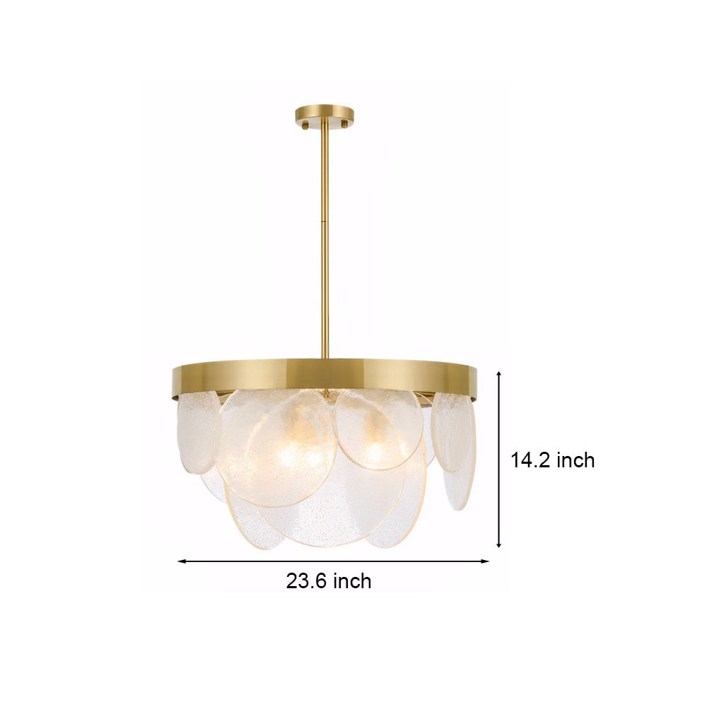 3-Light Modern Glass Chandelier with Bubble Detail