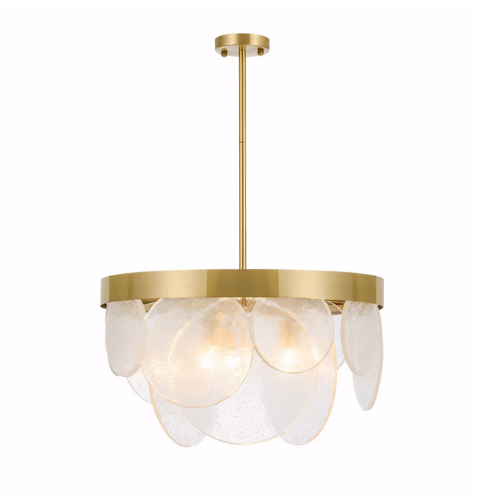 3-Light Modern Glass Chandelier with Bubble Detail