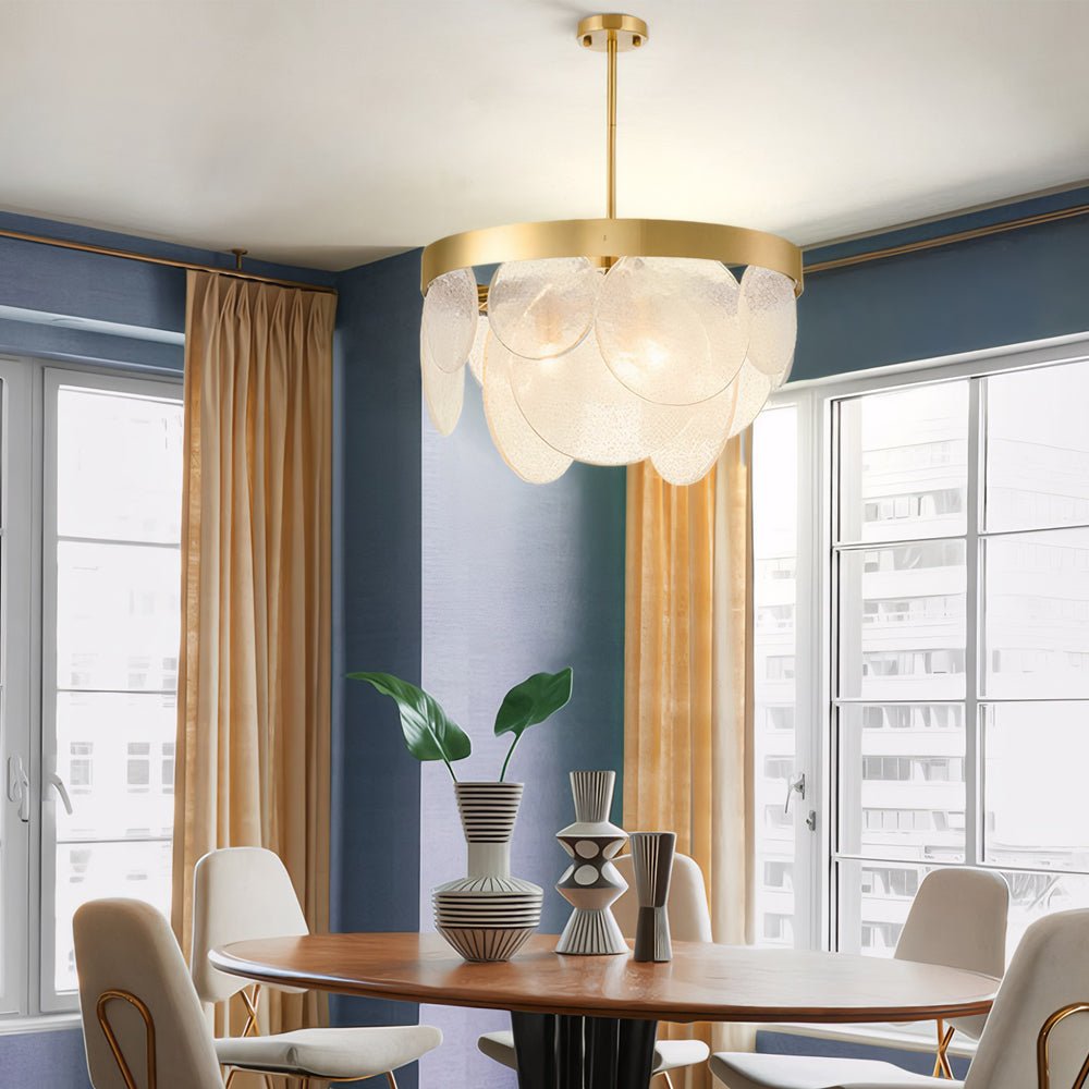 3-Light Modern Glass Chandelier with Bubble Detail
