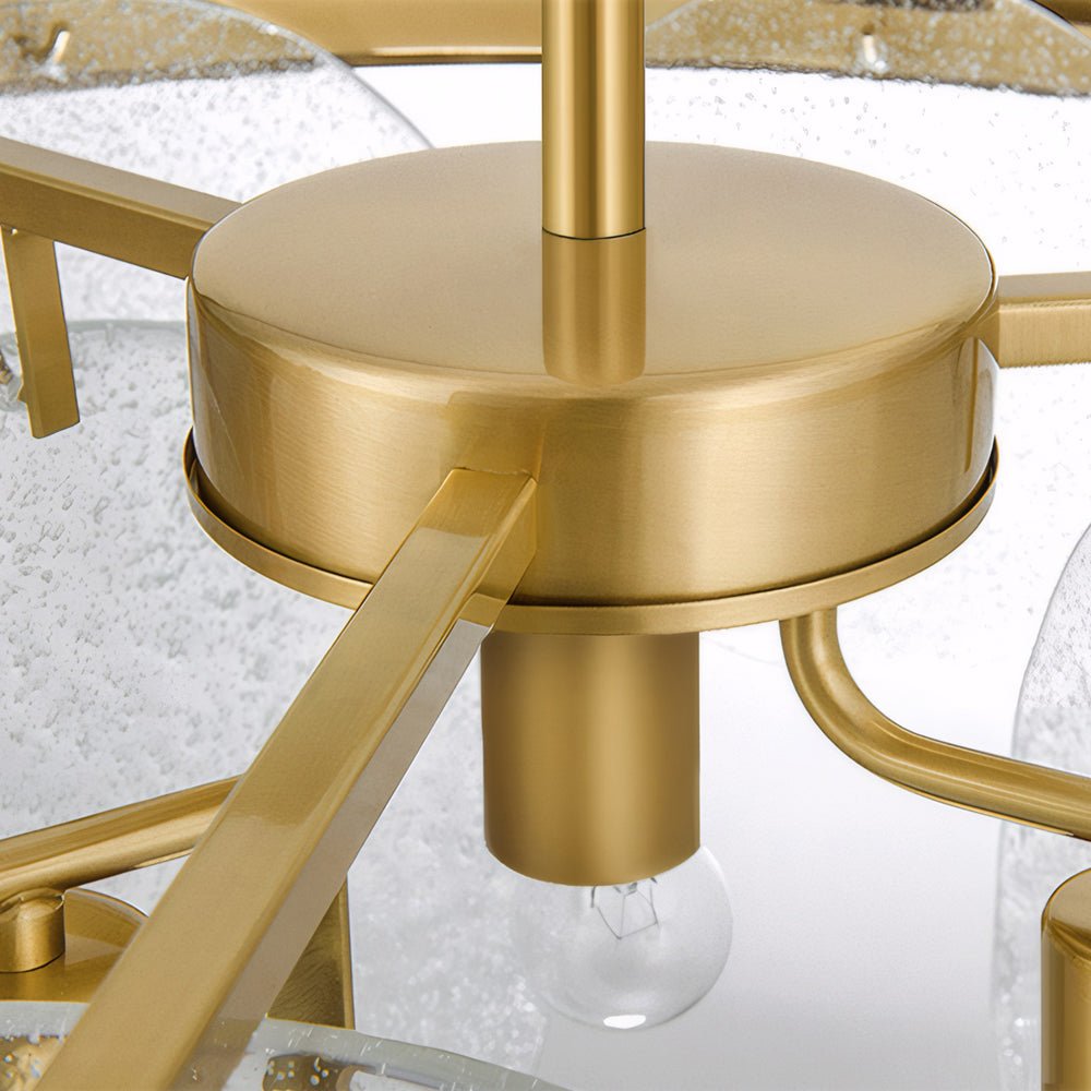 3-Light Modern Glass Chandelier with Bubble Detail