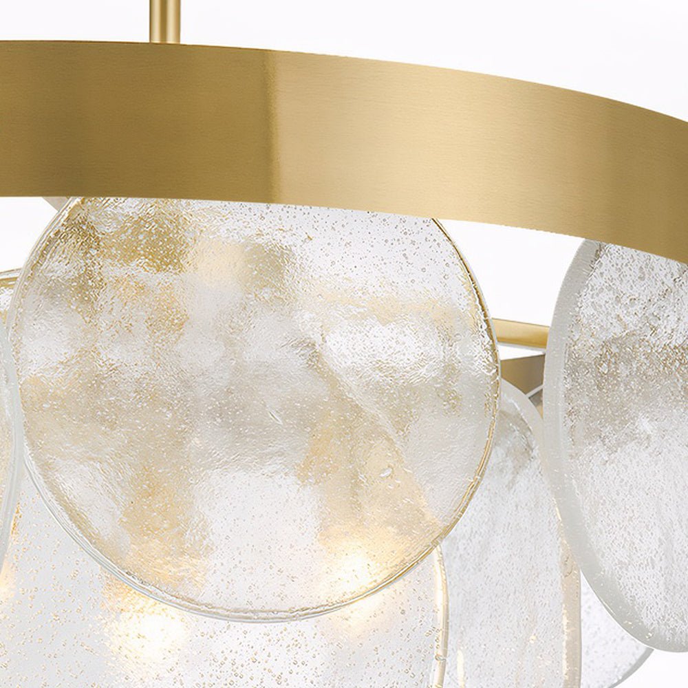 3-Light Modern Glass Chandelier with Bubble Detail