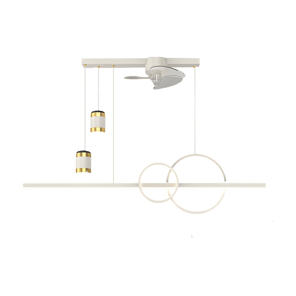 Modern Projection Ceiling Fan with LED Light for Dining Room