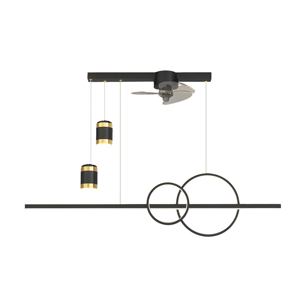 Modern Projection Ceiling Fan with LED Light for Dining Room