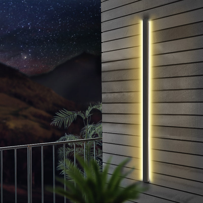 Linear Black Metal Waterproof Dimmable Outdoor Wall Light